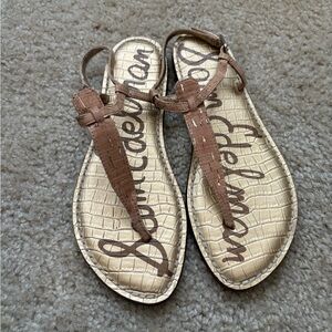 Sam Edelman brown and gold sandals